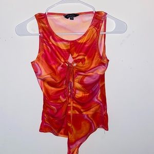 Misguided Marble Lace Up Body Suit